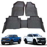 Ford Ranger & Raptor & Vw Amarok 2023 On - 3d Tailored Mud Mats - Black - Mudblock
